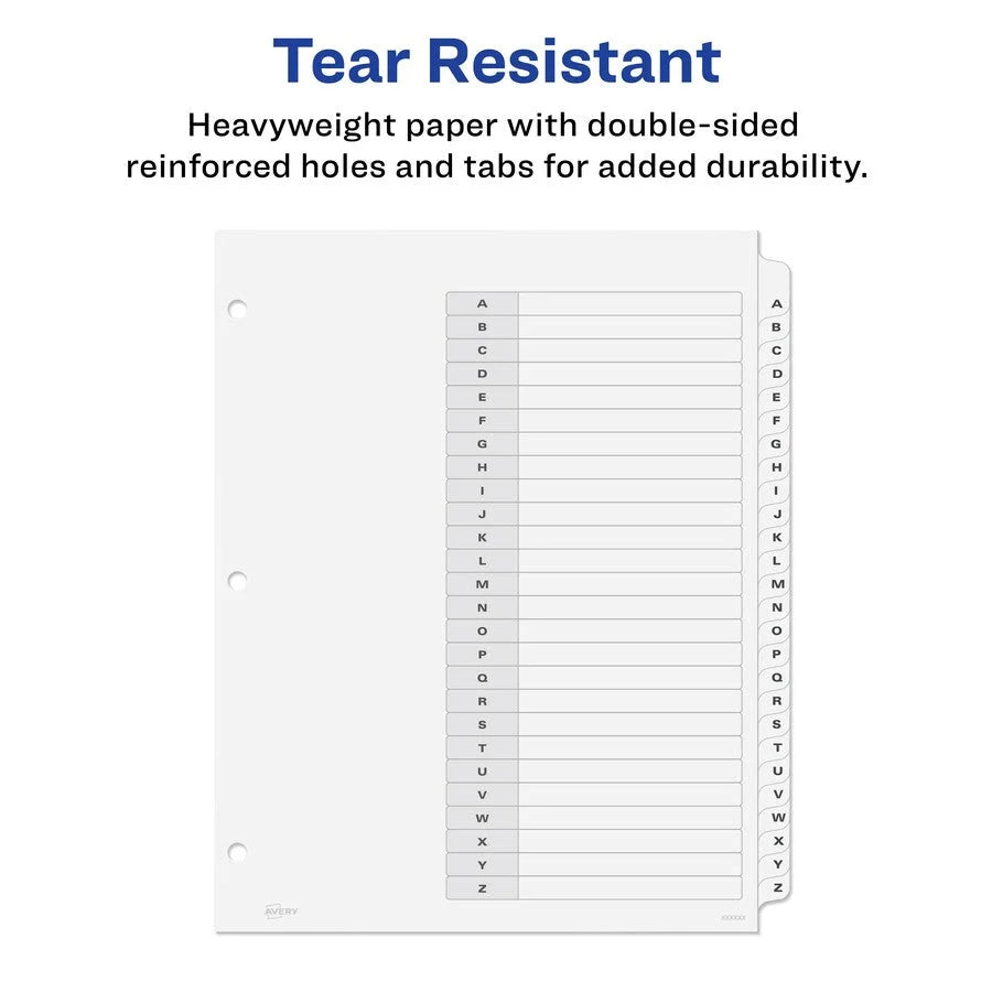 Avery® A-Z Black & White Table of Contents Dividers - Organize Your Documents Efficiently - Index Divider