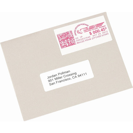 Avery® Address Label - 1 1/2’’ Width x 2 3/4’’ Length - Permanent Adhesive - Rectangle - White - Paper - 4 / Sheet