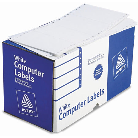 Avery® Address Label - 5’’ Width x 2 15/16’’ Length - Permanent Adhesive - Dot Matrix - White - 1 / Sheet