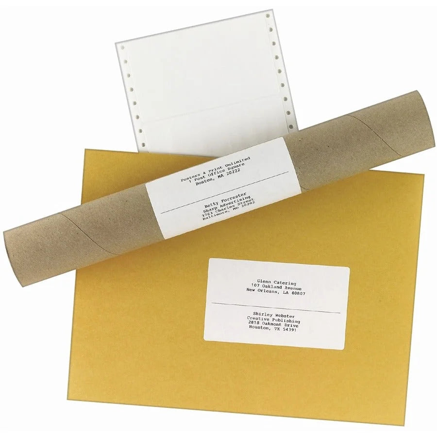 Avery® Address Label - 5’’ Width x 2 15/16’’ Length - Permanent Adhesive - Dot Matrix - White - 1 / Sheet