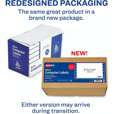 Avery® Address Label - 5’’ Width x 2 15/16’’ Length - Permanent Adhesive - Dot Matrix - White - 1 / Sheet