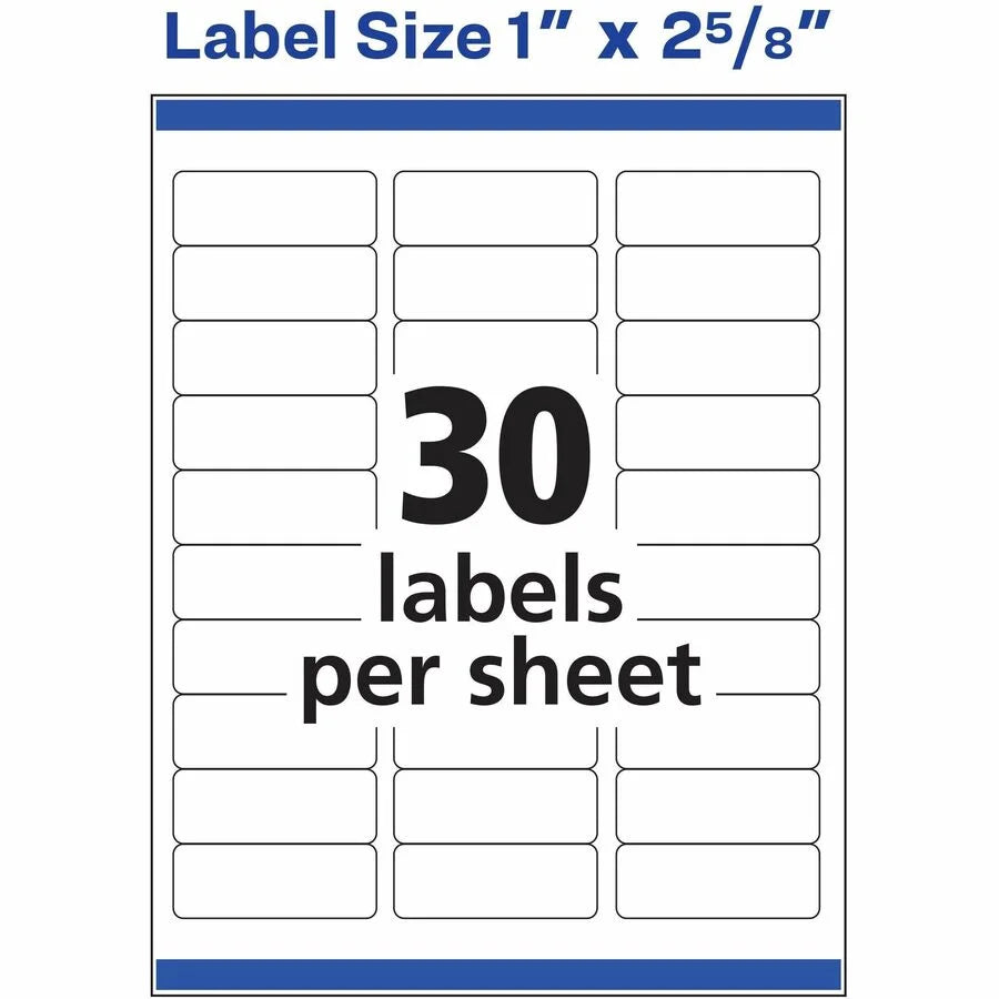 Avery® Address Labels: Customizable Jam Resistant Matte White - 3000 Labels - Shipping