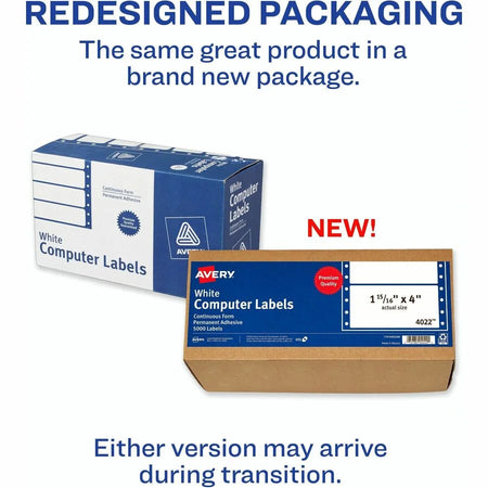 Avery® Address Labels: Stick & Stay Dot Matrix White - 1 15/16’’ x 4’’ - 5000 Labels - Multipurpose ID