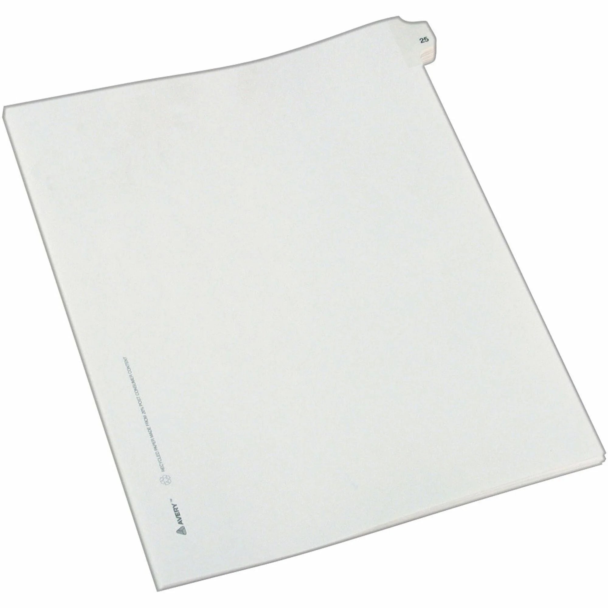 Avery® Allstate Style Legal Dividers: 25-Side Tab Set Letter Size White Tabs - Dividers