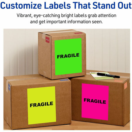 Avery® Assorted Neon Shipping Labels, 8-1/2" x 11" , 15 Labels (5975) - Alternate-Image2
