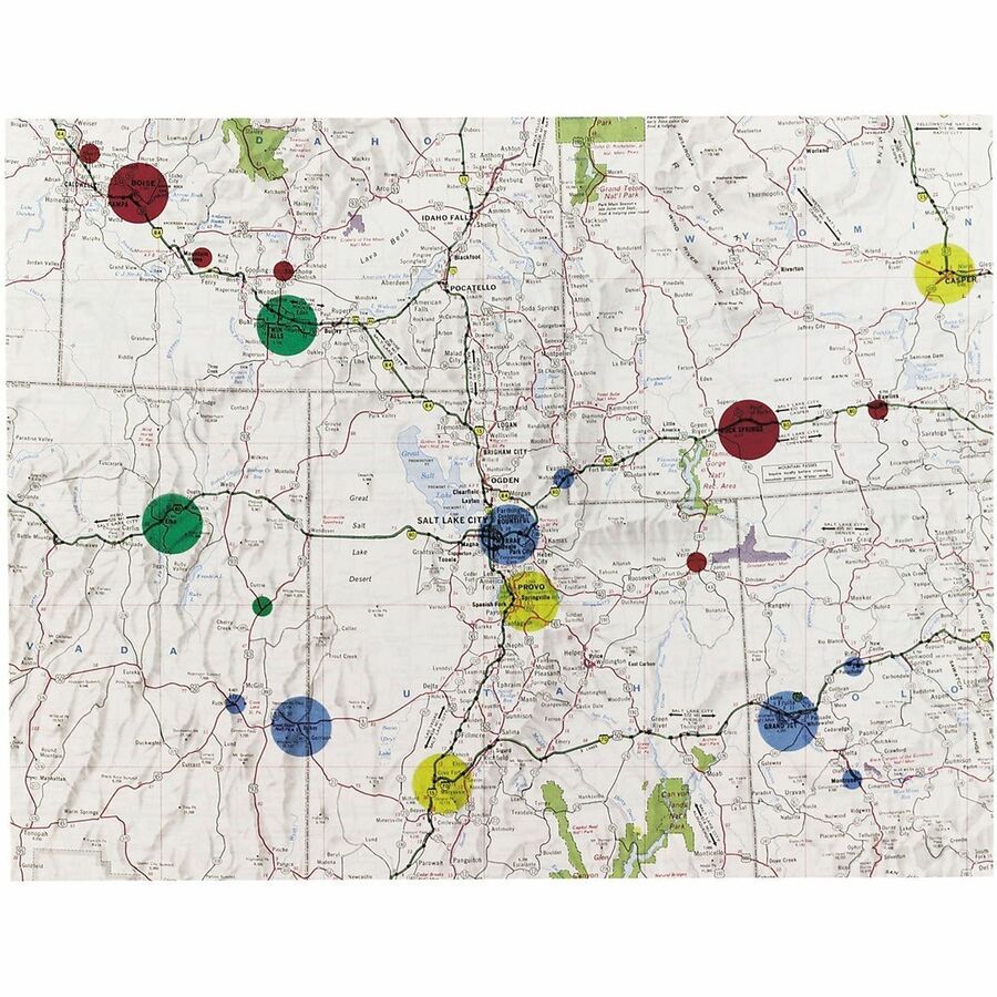 Avery® Assorted Removable See-Through Color Dots - 1/4’’ Diameter - Adhesive - Round - Color-Coding Labels