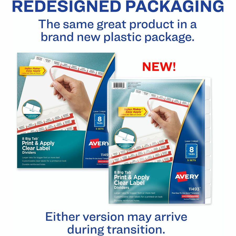 Avery® Big Tab Clear Label Index Maker Dividers - Alternate-Image1