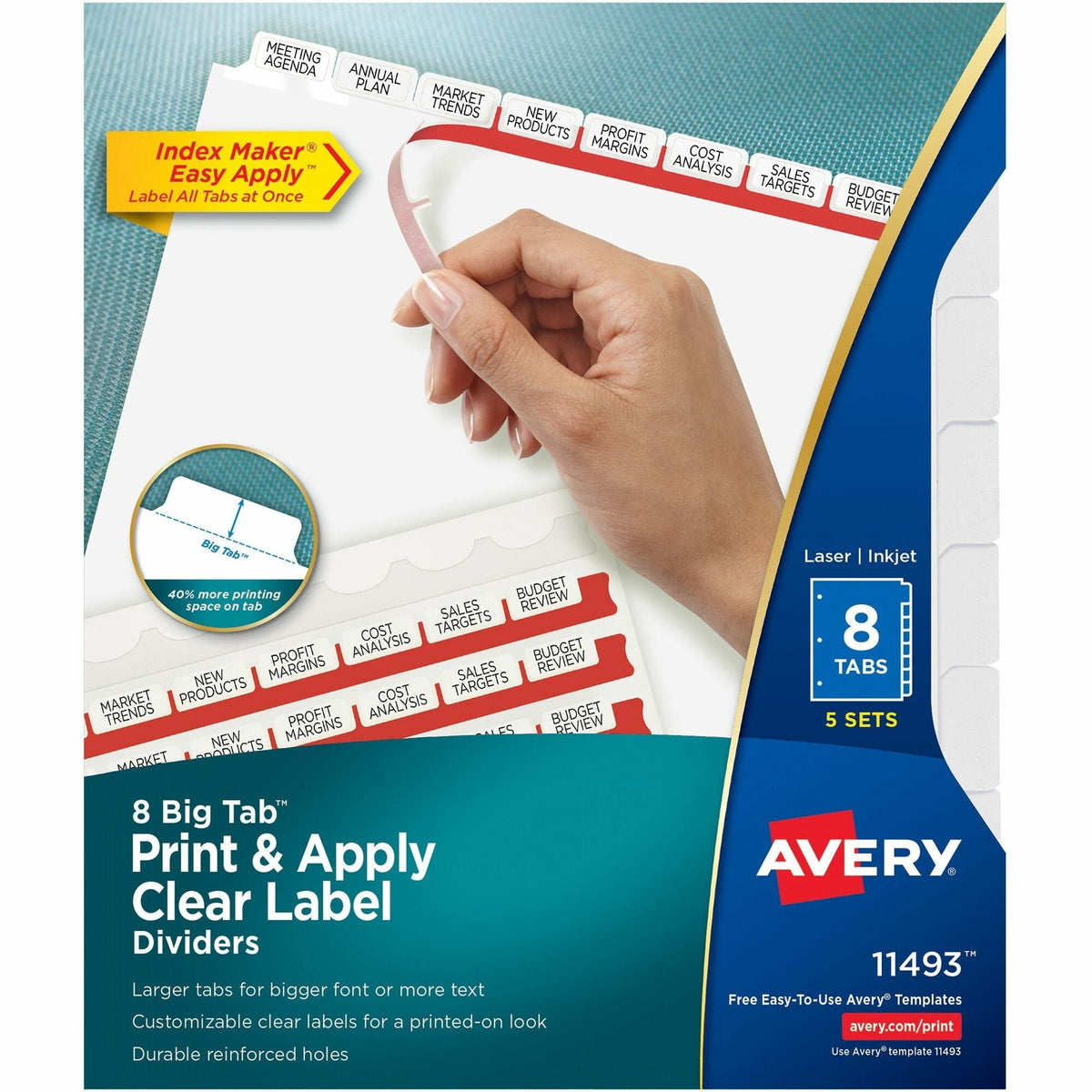 Avery® Big Tab Clear Label Index Maker Dividers - 2000