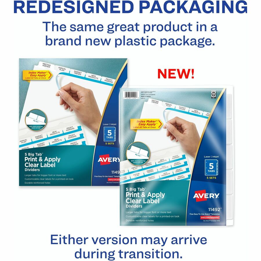 Avery® Big Tab Clear Label Index Maker Dividers - Alternate-Image1