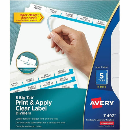 Avery® Big Tab Clear Label Index Maker Dividers - Front