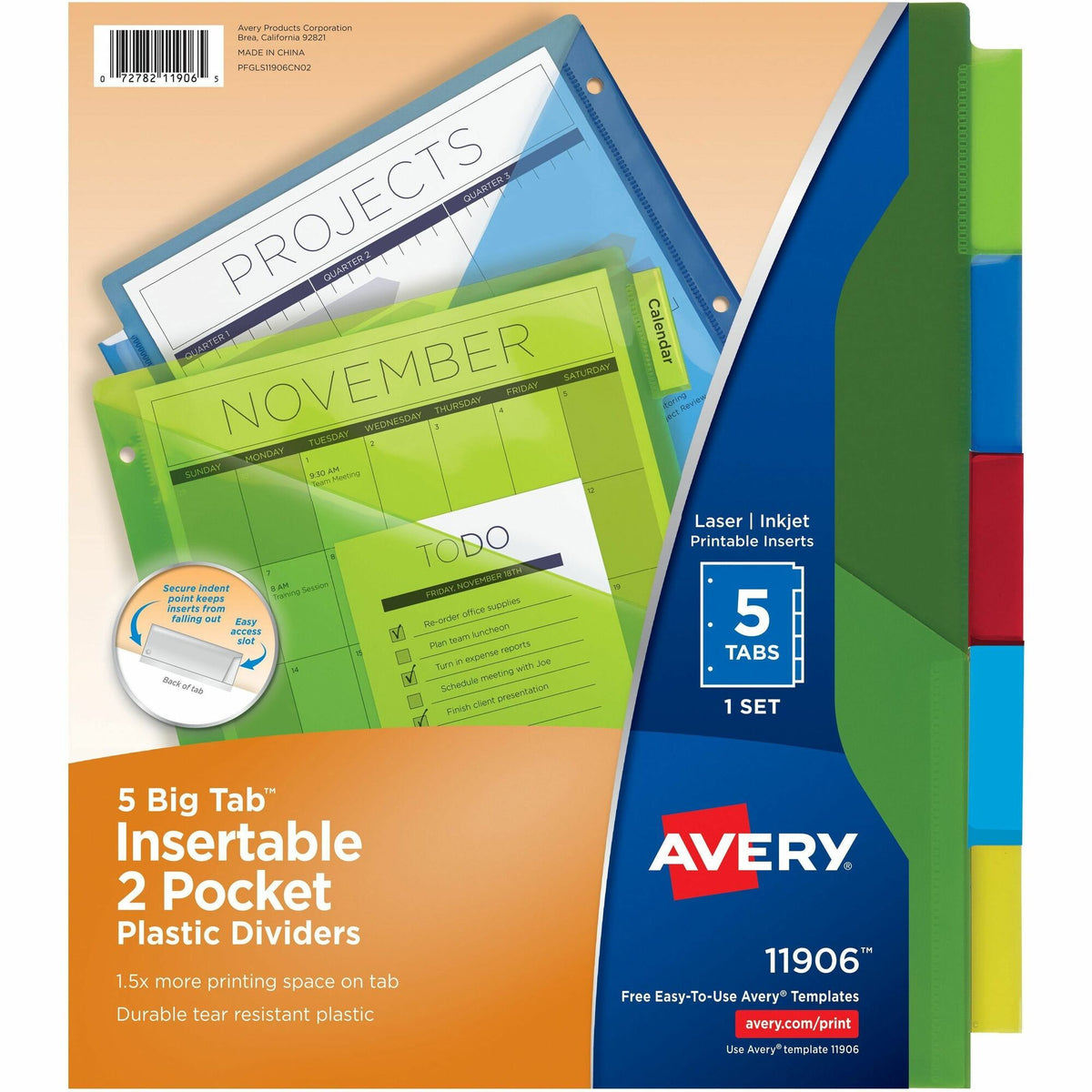 Avery® Big Tab Insertable 2-Pocket Dividers - 2000