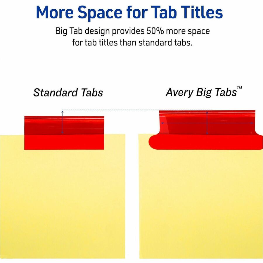 Avery® Big Tab Insertable Dividers - Reinforced Gold Edge - Alternate-Image3