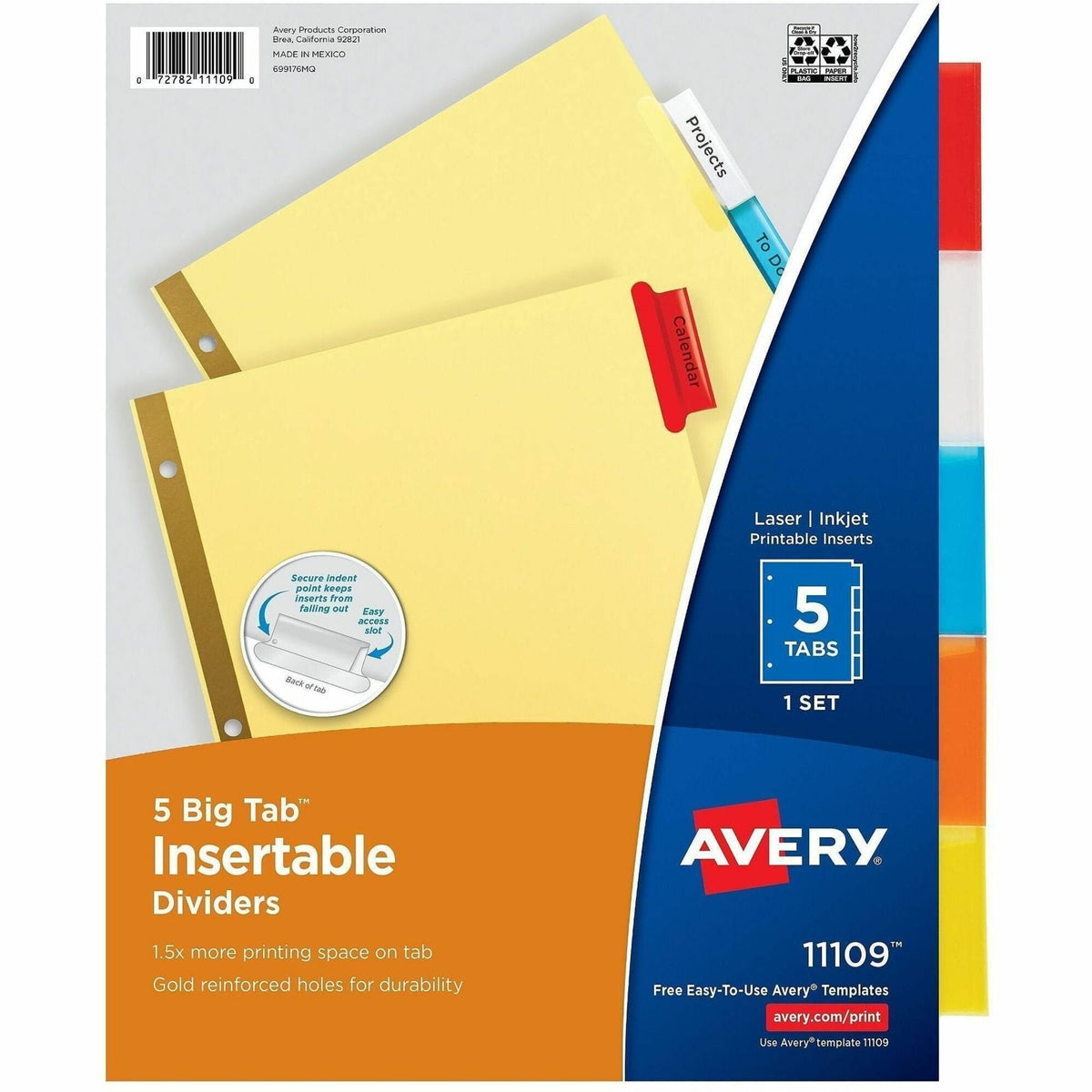 Avery® Big Tab Insertable Dividers - Reinforced Gold Edge - 2000