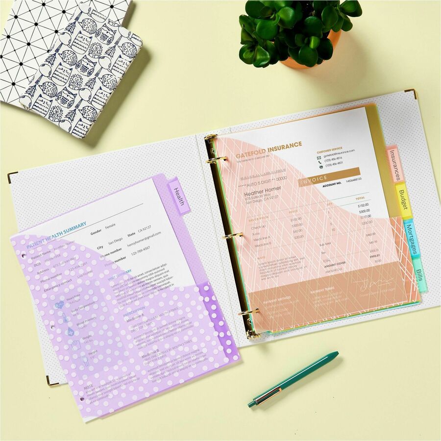 Avery® Big Tab Plastic Dividers with Pockets, 5-Tab (07714 - Alternate-Image1
