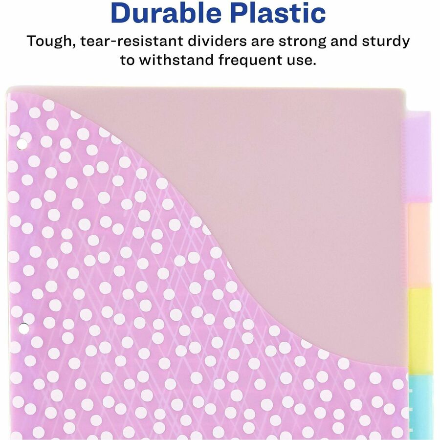Avery® Big Tab Plastic Dividers with Pockets, 5-Tab (07714 - Alternate-Image3