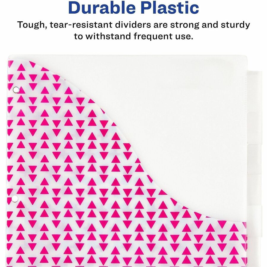 Avery® Big Tab Plastic Dividers with Pockets, 8-Tab - Top