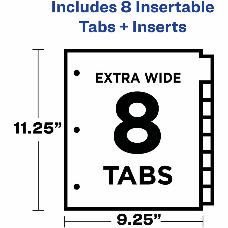 Avery® Big Tab Plastic Dividers with Pockets, 8-Tab - Alternate-Image2