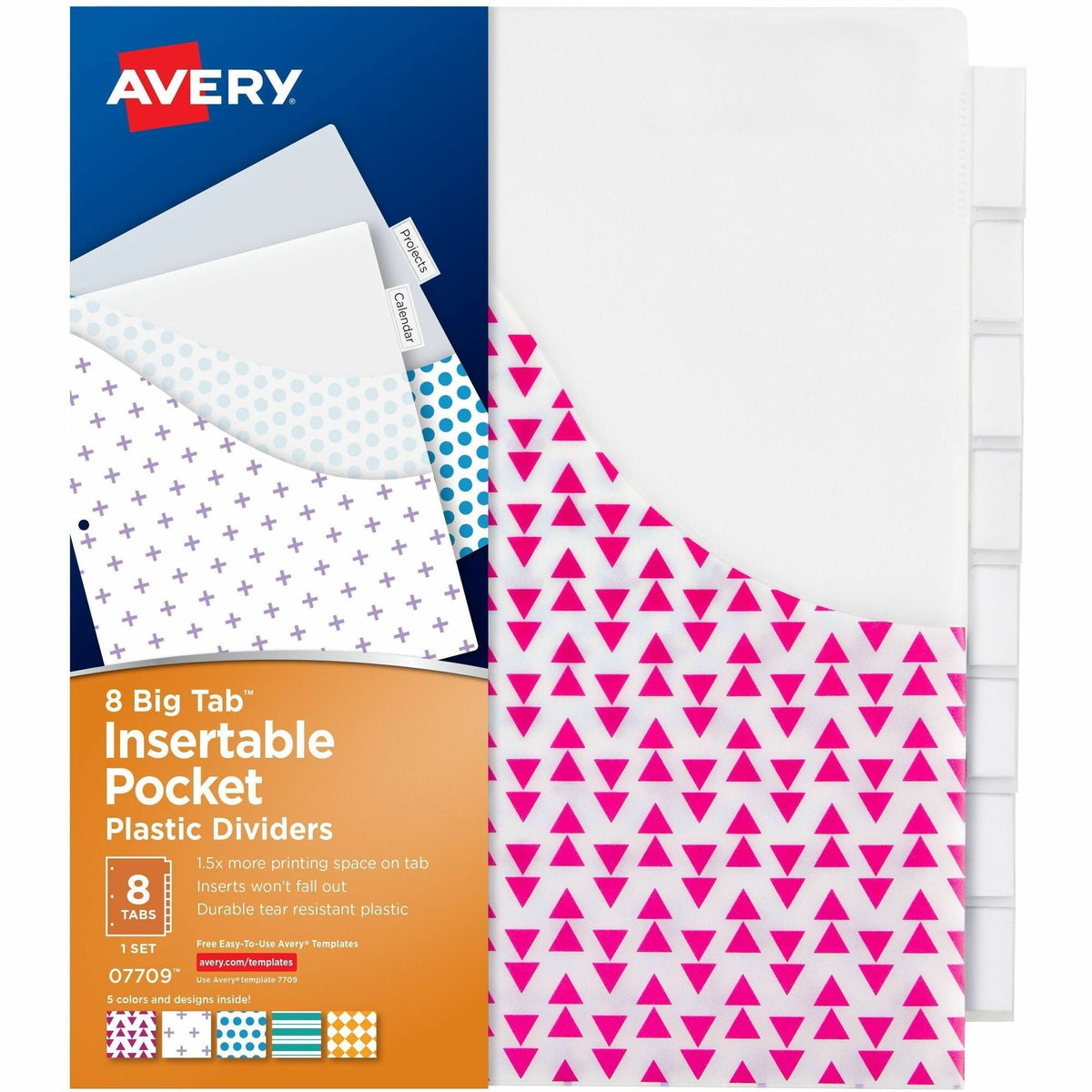 Avery® Big Tab Plastic Dividers with Pockets, 8-Tab - 2000