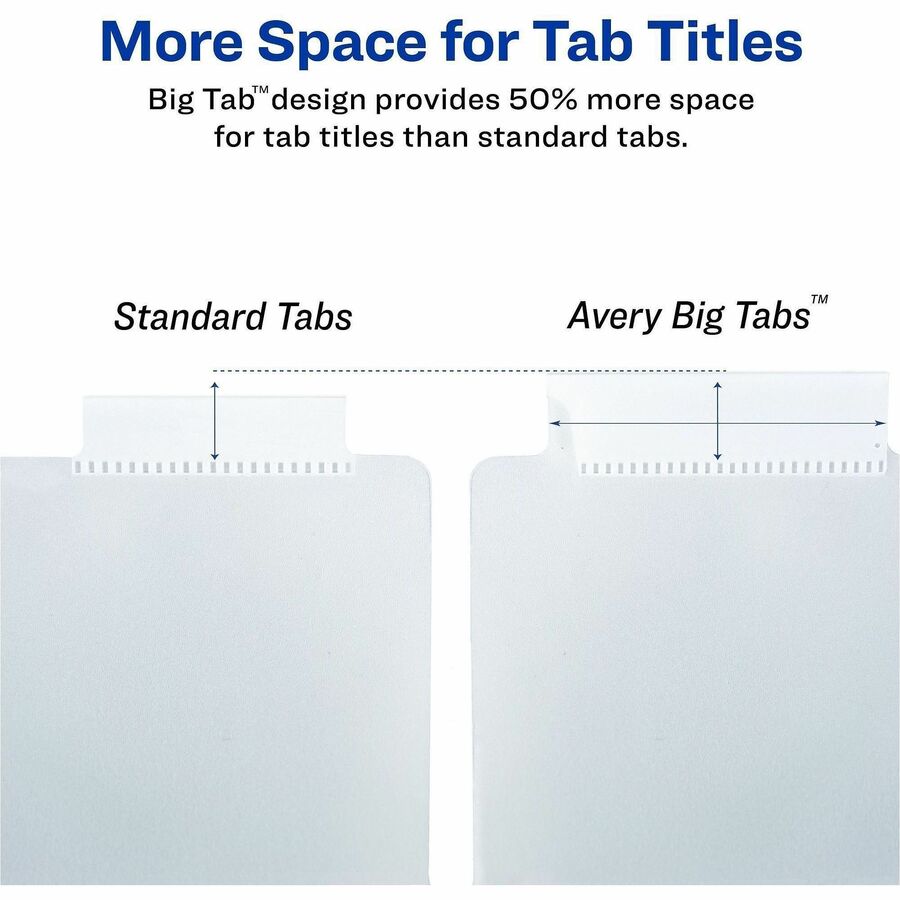 Avery® Big Tab Plastic Dividers with Pockets, 8-Tab - Left