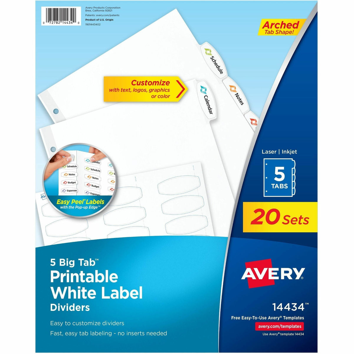 Avery® Big Tab Printable White Label Dividers - 2000