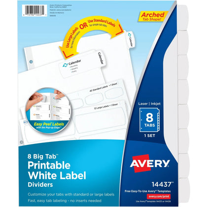 Avery® Big Tab Printable White Label Dividers - Organize Your Files Efficiently - Index Divider