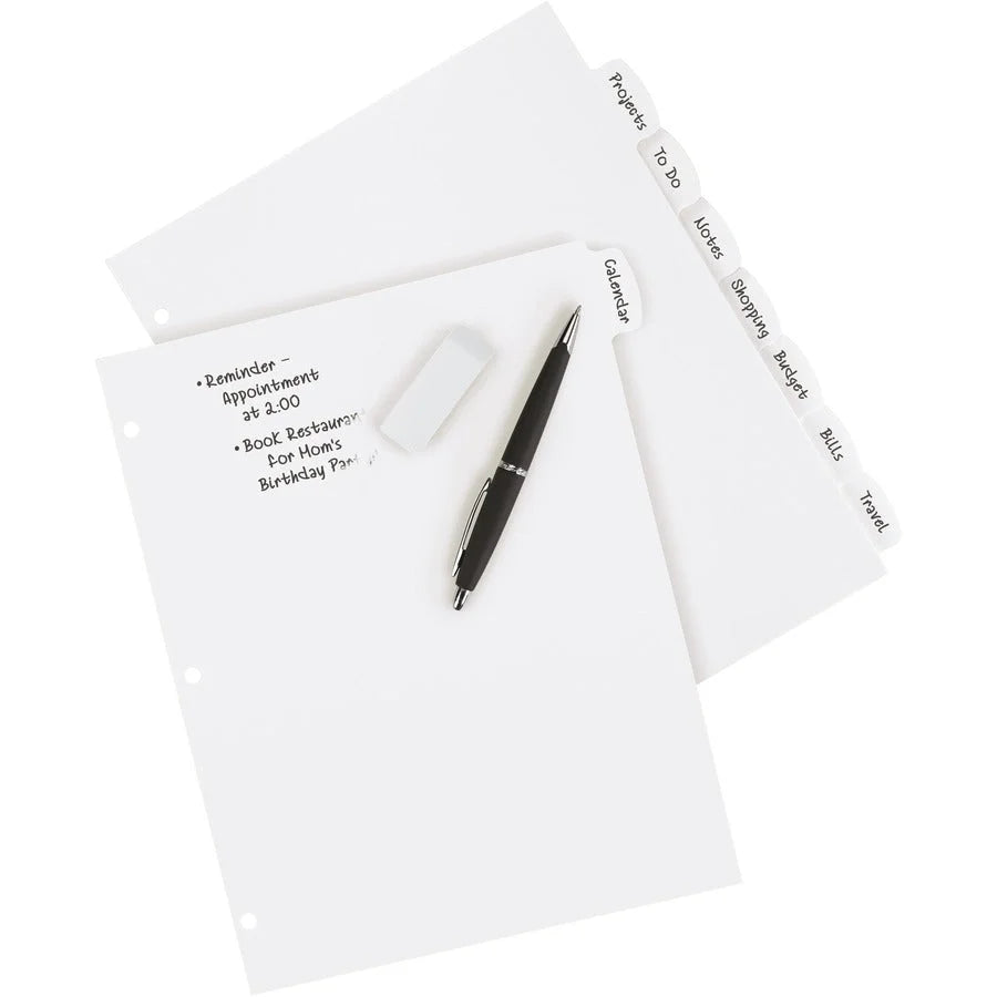 Avery® Big Tab Write & Erase Dividers: White Plastic Tabs 8-Set - Index Divider