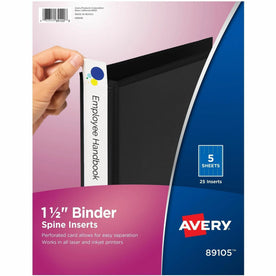 Avery® Binder Spine Inserts: 1-1/2 Inch Binders 25 Inserts - Bright White Card Stock - Inserts/Labels