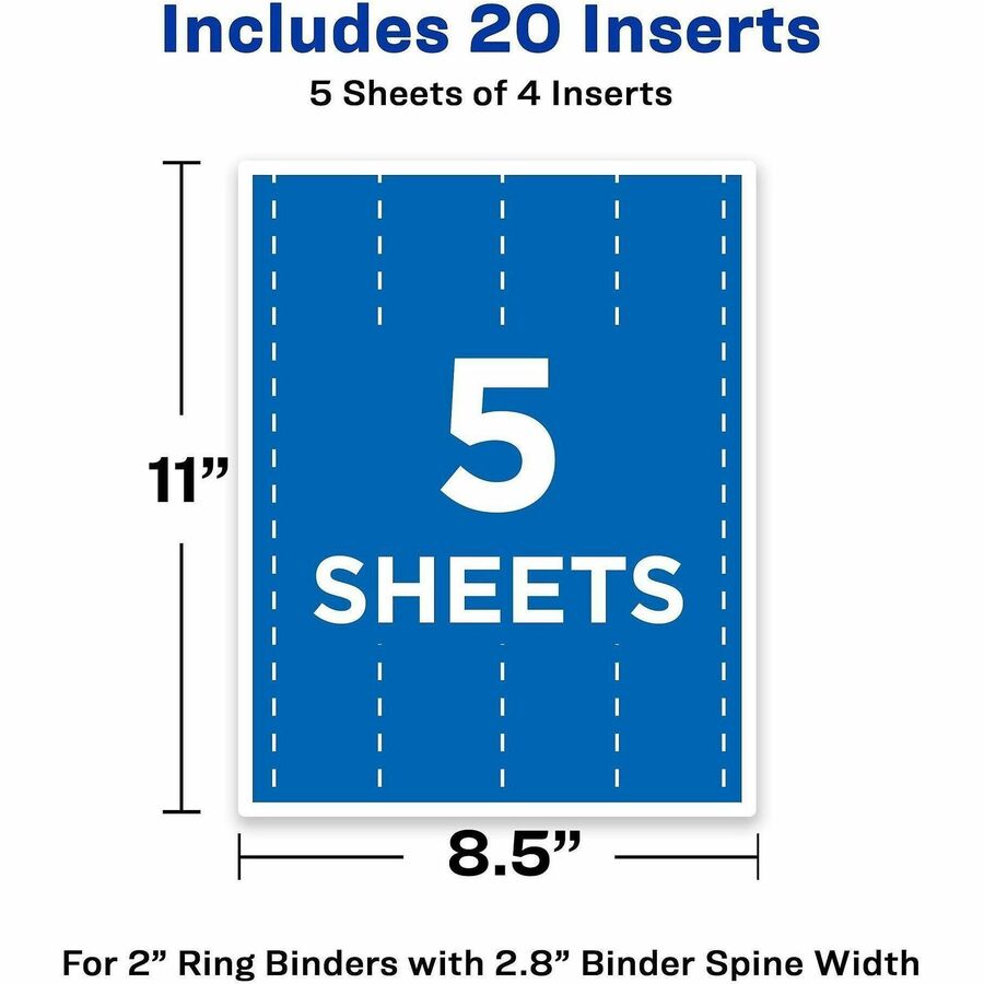Avery&reg; Binder Spine Inserts, 2 Inch Binders, 20 Inserts (89107) - Alternate-Image3