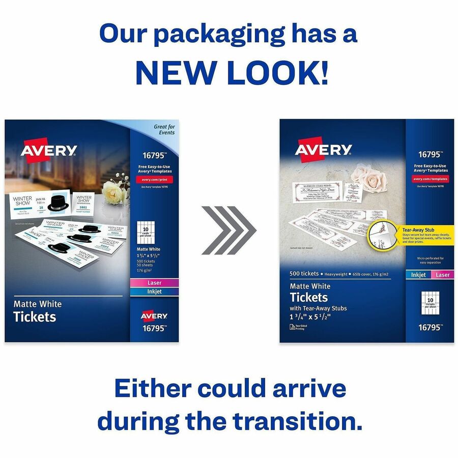 Avery&reg; Blank Printable Perforated Raffle Tickets - Tear-Away Stubs - Alternate-Image1