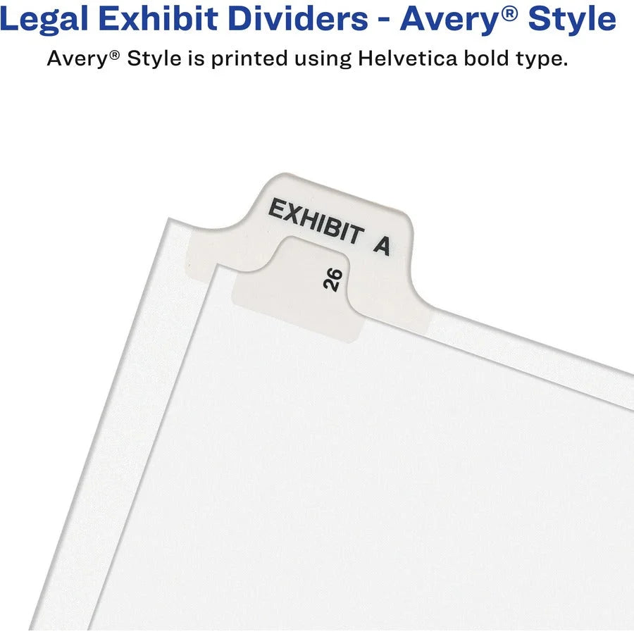 Avery® Bottom Tab Legal Dividers: Exhibit F - 25 Dividers Letter Size - Index Divider