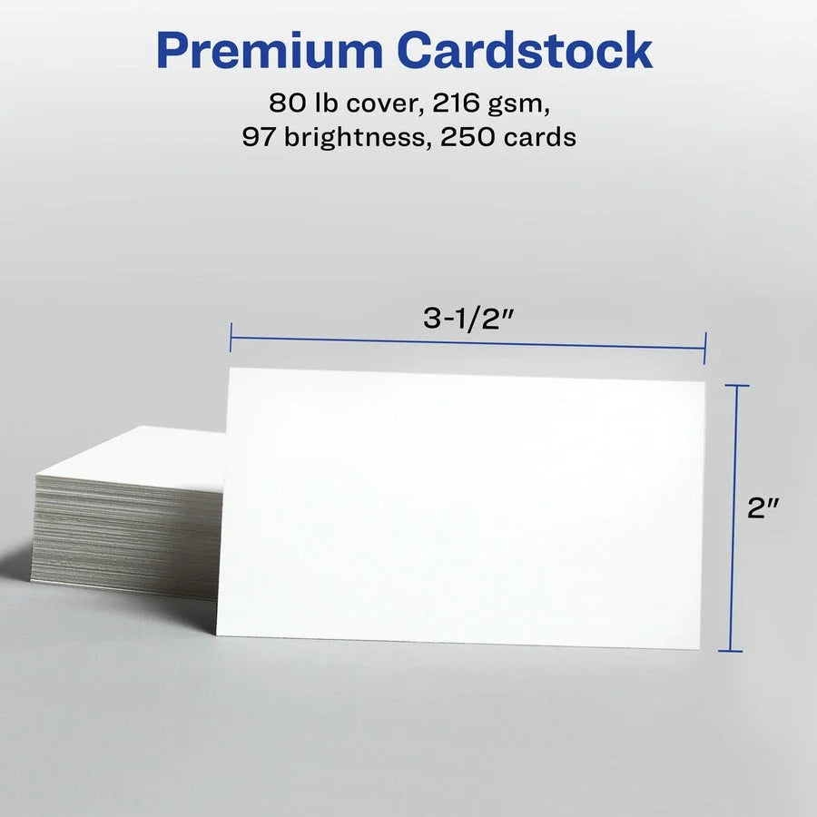 Avery® Business Card: 97 Brightness A4 80 lb Weight Matte Finish - 250 Pack - Cards