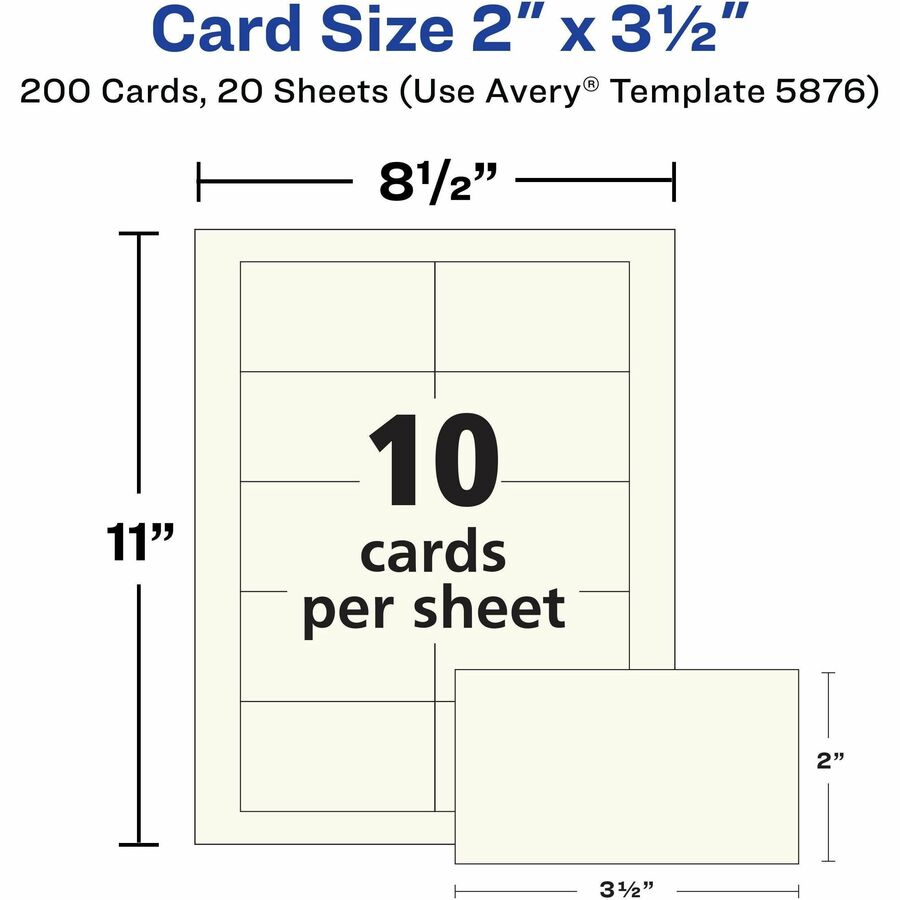 Avery® Business Cards, Ivory, True Print(R) Two-Sided Printing, 2" x 3-1/2" , 200 Cards - Alternate-Image8