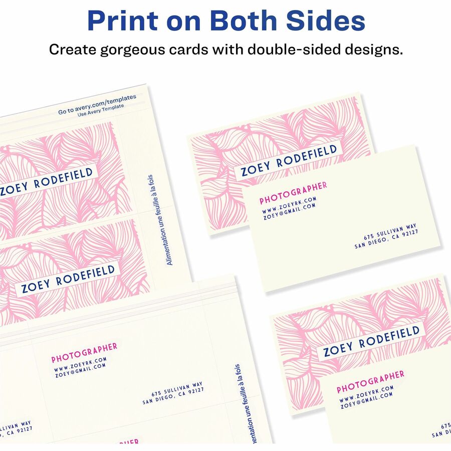 Avery® Business Cards, Ivory, True Print(R) Two-Sided Printing, 2" x 3-1/2" , 200 Cards - Alternate-Image6