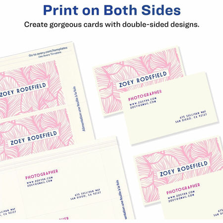 Avery® Business Cards, Ivory, True Print(R) Two-Sided Printing, 2" x 3-1/2" , 200 Cards - Alternate-Image6