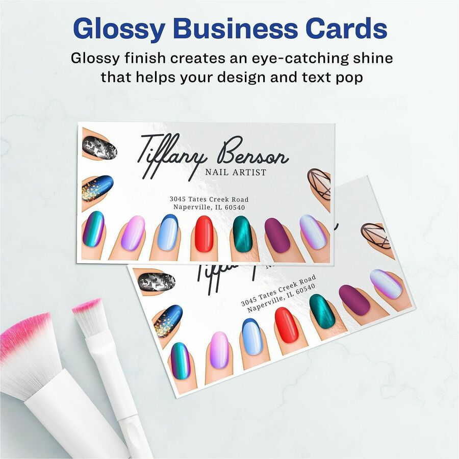 Avery® Clean Edge Business Cards, 2" x 3.5" , Glossy, 200 (08859) - Alternate-Image2