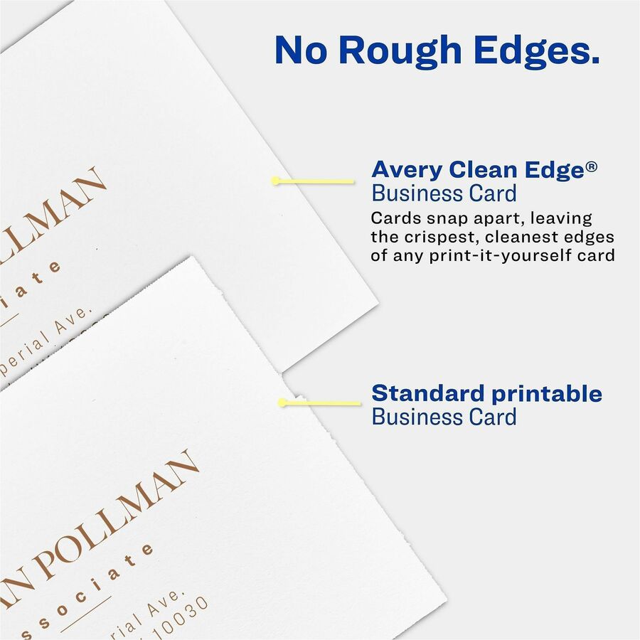 Avery® Clean Edge Business Cards, 2" x 3.5" , White, 120 (28877) - Alternate-Image2