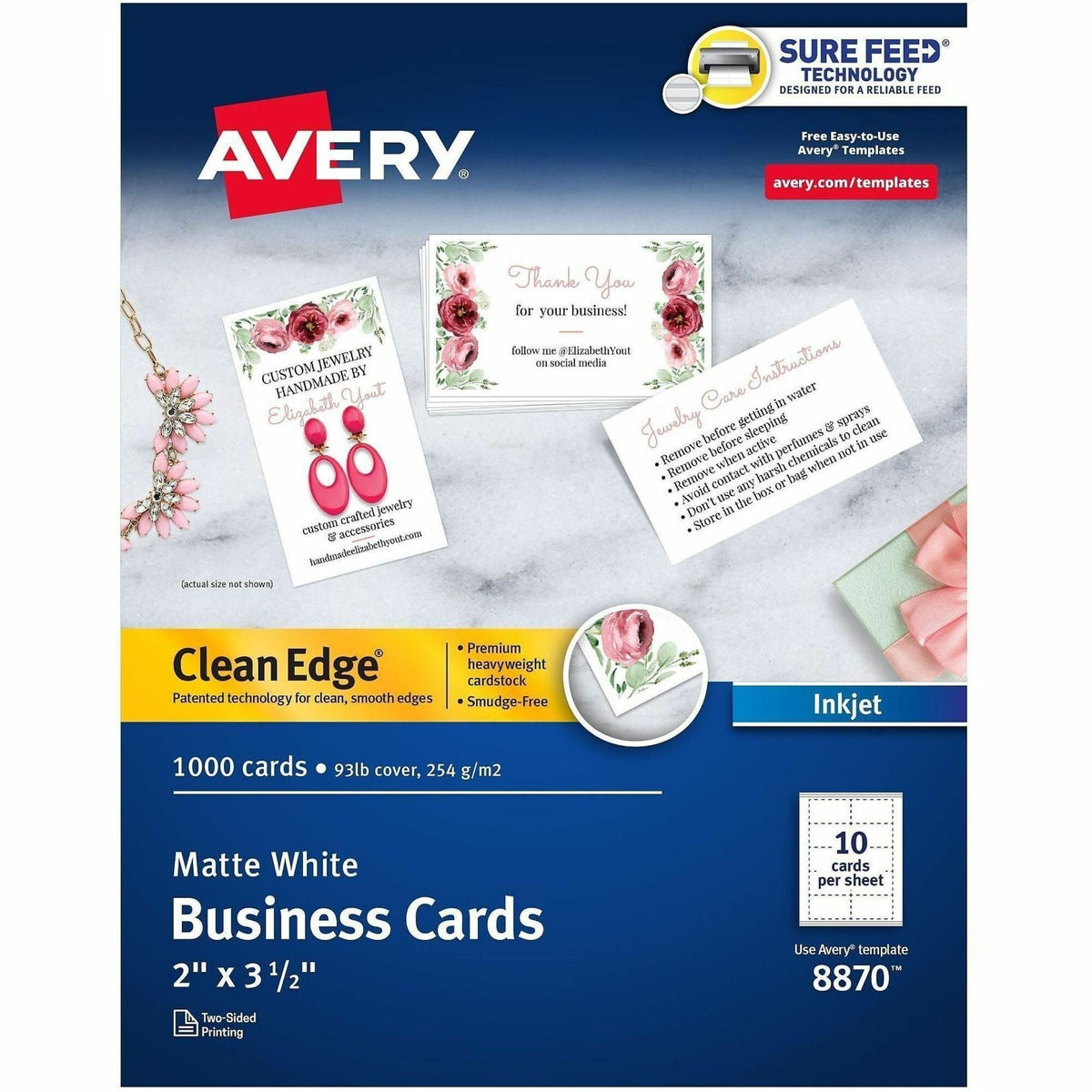Avery® Clean Edge Business Cards - 2000