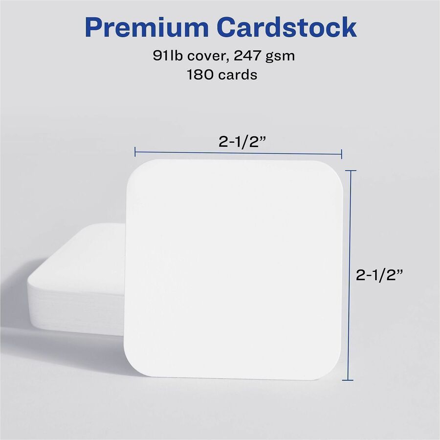 Avery® Clean Edge Square Cards, Rounded Corners, 2.5" x 2.5" (35703) - Alternate-Image4