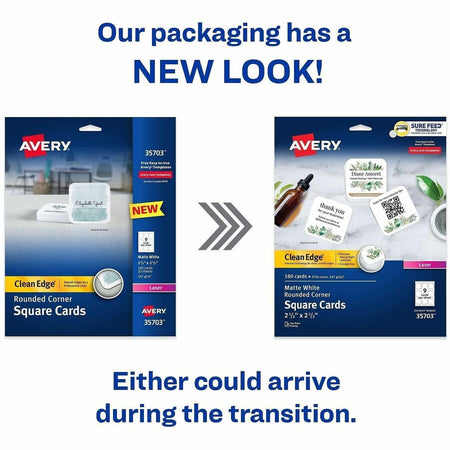 Avery® Clean Edge Square Cards, Rounded Corners, 2.5" x 2.5" (35703) - Alternate-Image1