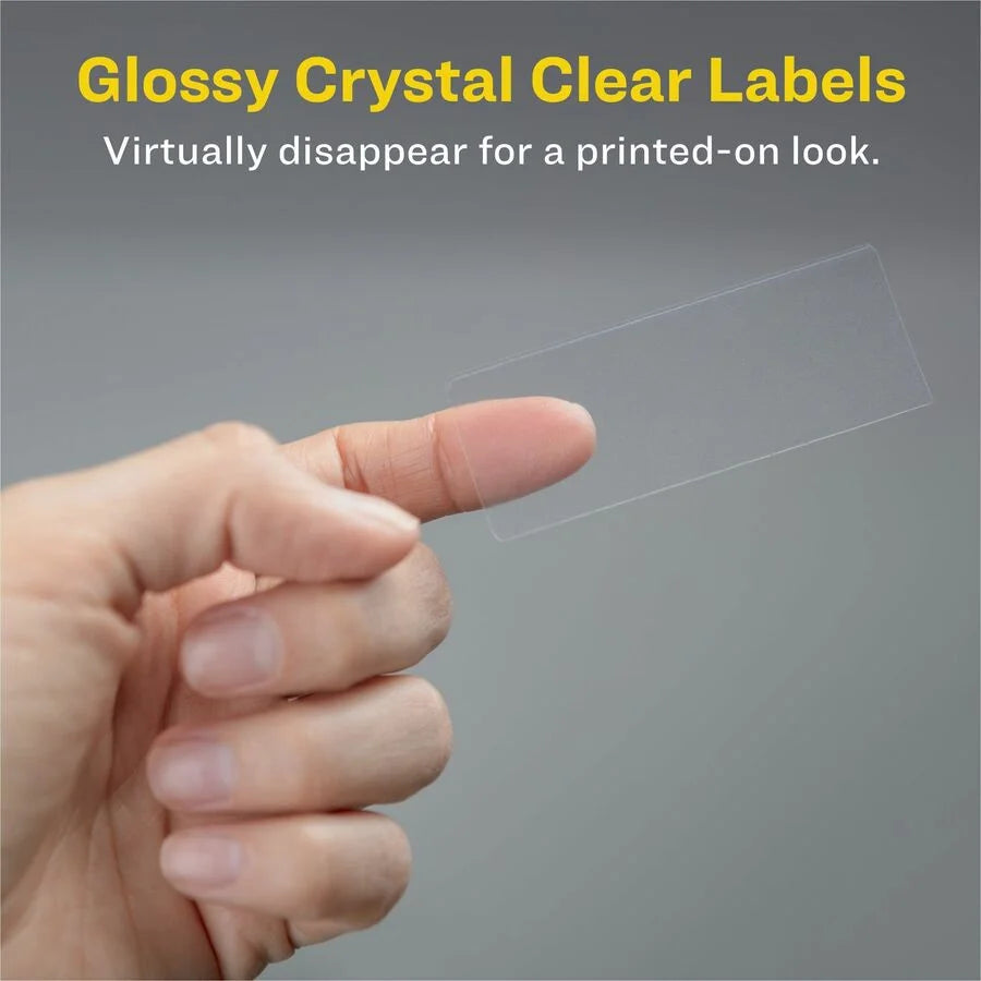 Avery® Clear High Gloss Mailing Labels - 2/3’’ x 1 3/4’’ - 600 - Address / Shipping