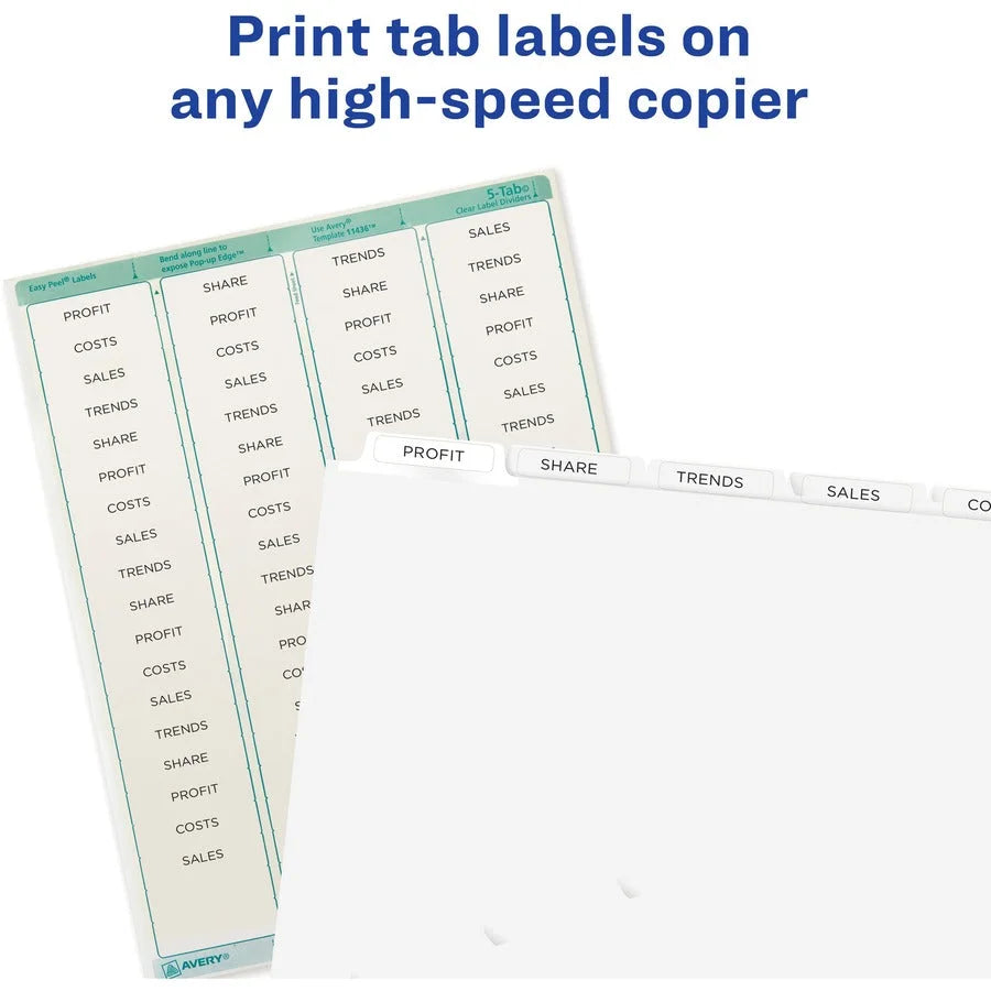 Avery® Clear Label Dividers: Index Maker Easy Peel Printable Labels - Divider