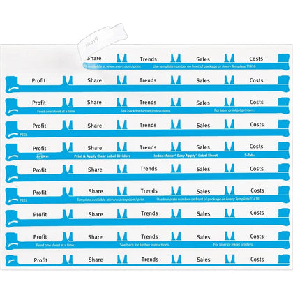 Avery® Clear Label Sheet Refills - Easy Print & Apply - 150 Pack - Index Accessories Page Markers