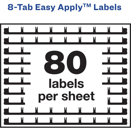 Avery® 8 Tab Easy Print & Apply Clear Label Sheet Refills (11226) - Inkjet Laser - Plastic - 3 Total Sheets - Index