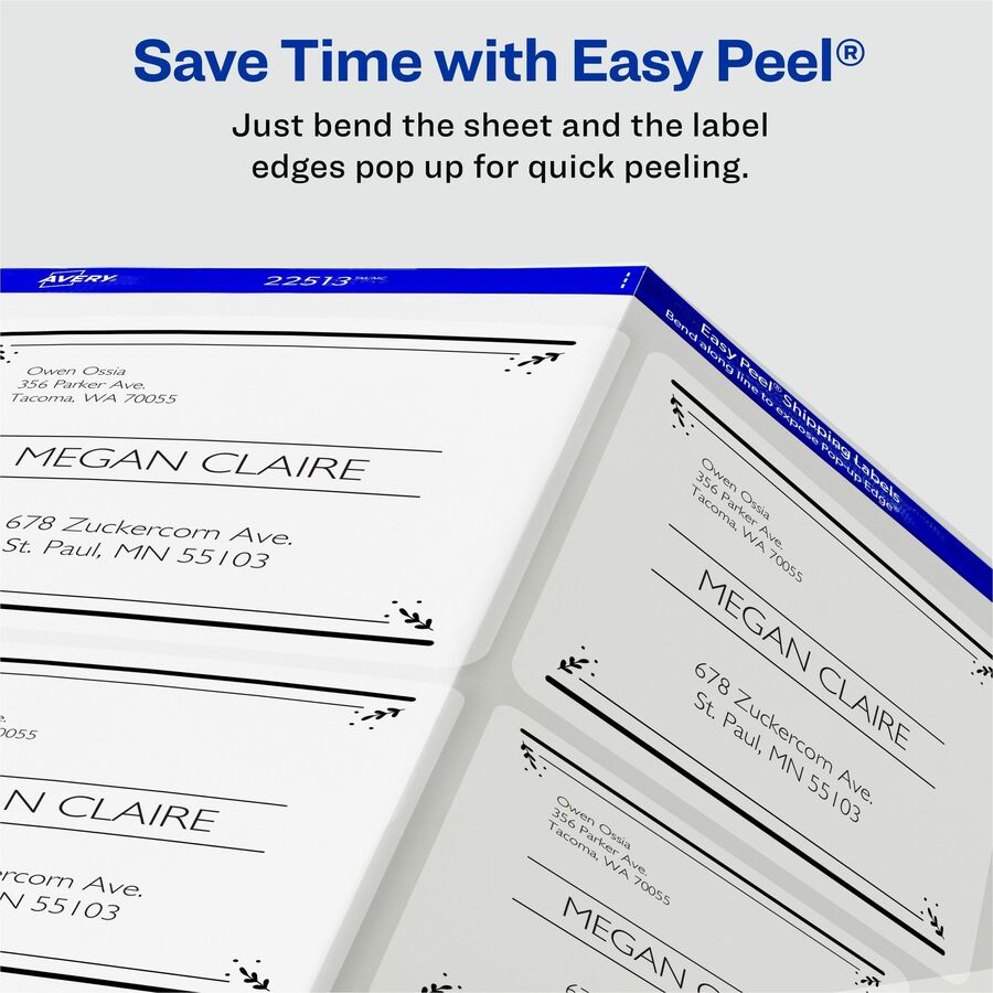 Avery® Clear Shipping Labels, Sure Feed, 2" x 4" , 100 Labels (15663) - Alternate-Image3