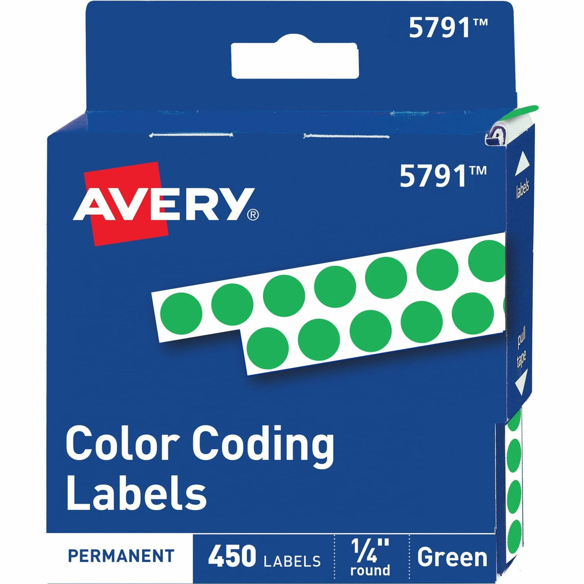 Avery® Color-Coding Labels: 1/4’’ Green Round Stickers 450-Pack - Labels