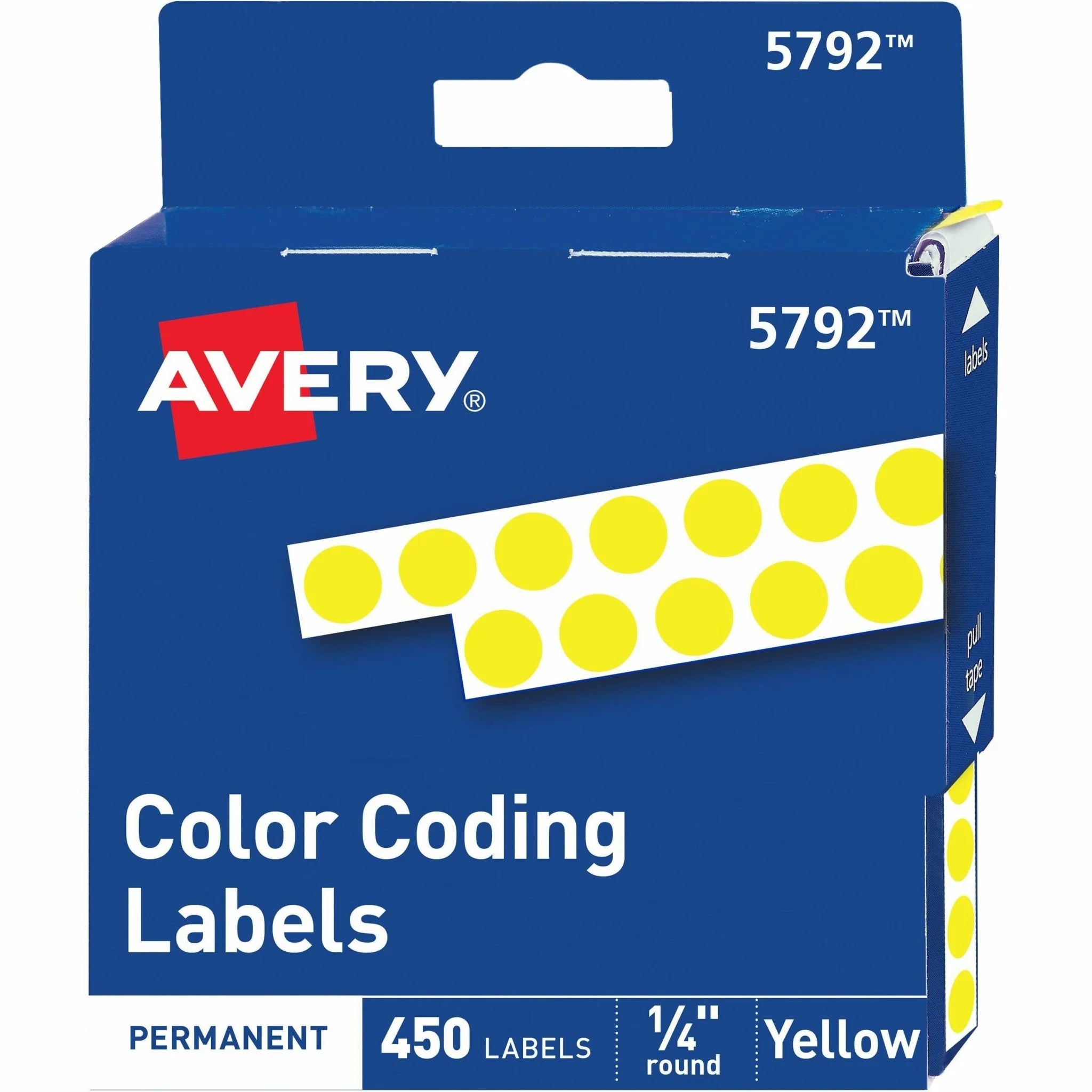 Avery® Color-Coding Labels: 1/4’’ Yellow Round Stickers 450-Pack - Labels