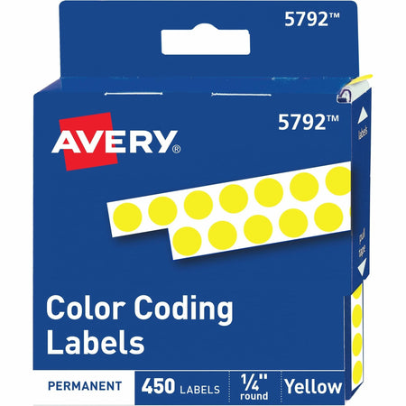 Avery® Color-Coding Labels: 1/4’’ Yellow Round Stickers 450-Pack - Labels