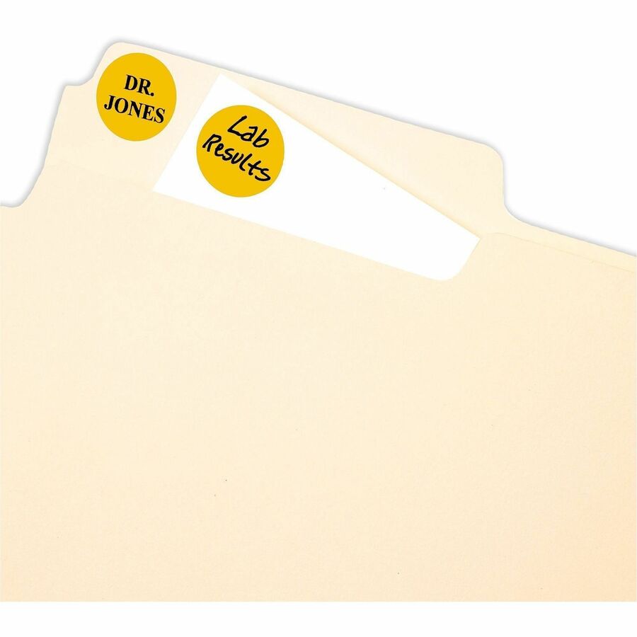 Avery® Color-Coding Labels - 3/4’’ Diameter - Removable Adhesive - Round - Laser - Orange - 24 / Sheet - 1008 / Pack