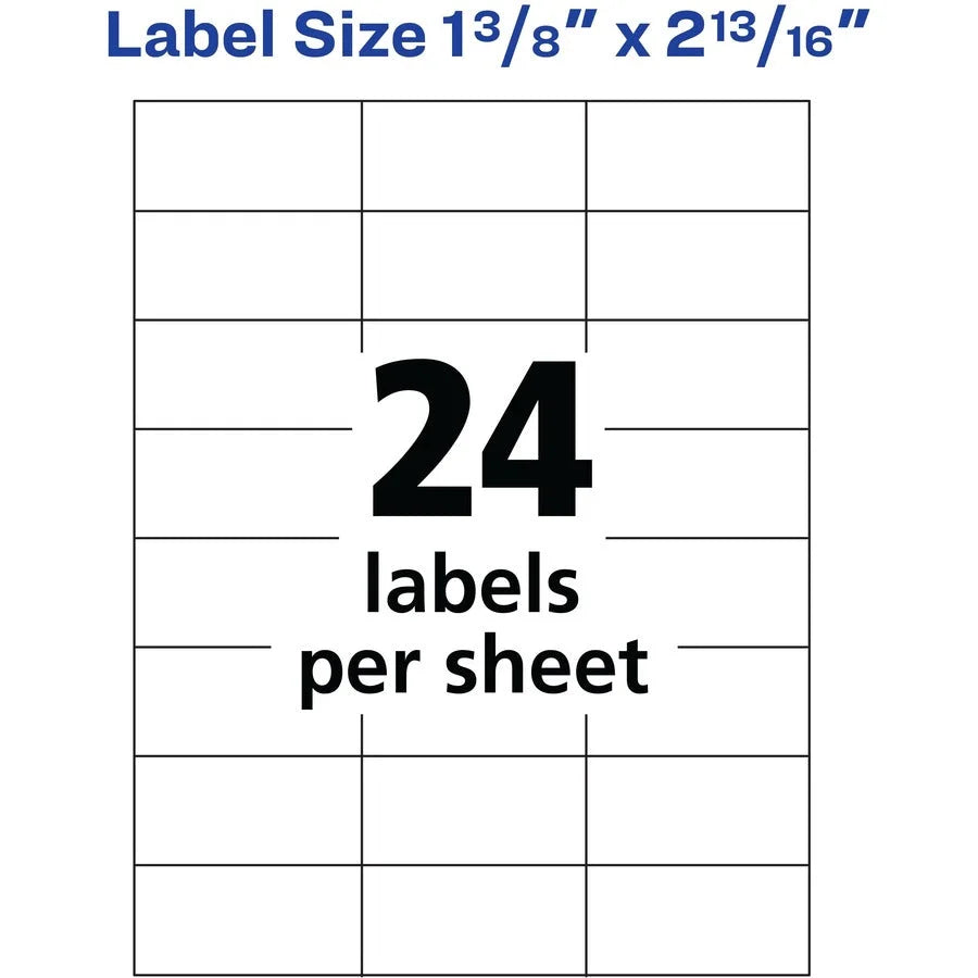 Avery® Copier Address Labels: White Rectangle Labels 2400/Box - Shipping