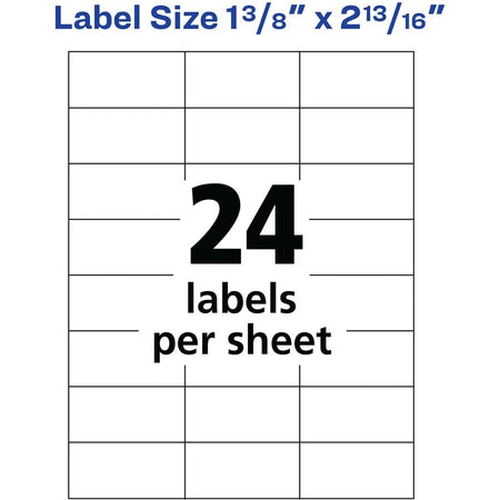 Avery® Copier Address Labels: White Rectangle Labels 2400/Box - Shipping